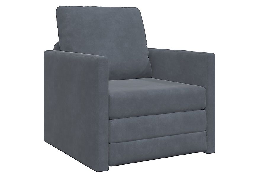 vidaXL Sofa Bodensessel mit Schlaffunktion Samt 74x77x81 cm Dunkelgrau, 1 T günstig online kaufen