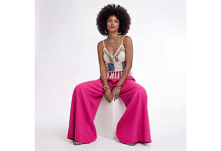 YC Fashion & Style Leinenhose Palazzo Hose weit – Sommerhose mit elastische günstig online kaufen