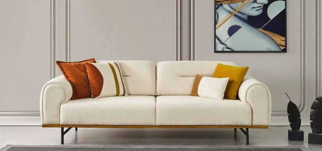 JVmoebel 3-Sitzer Modern Sofa 3 Sitzer Luxus Beige Design Möbel in Wohnzimm günstig online kaufen