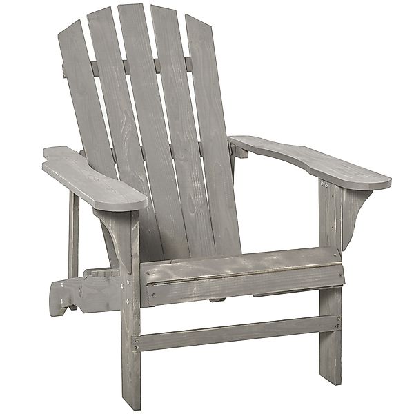 Outsunny Adirondack Stuhl wetterfest Adirondack Chair aus Holz Outdoor Gart günstig online kaufen