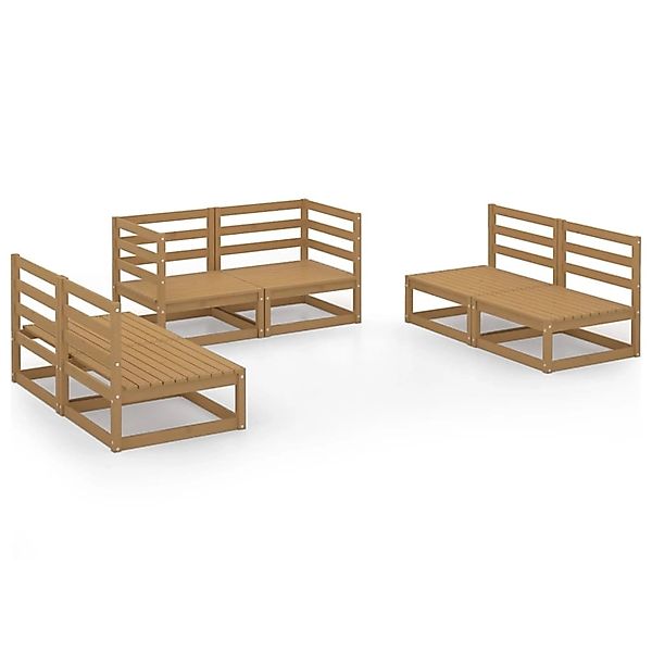 vidaXL 6-tlg Garten-Lounge-Set Honigbraun Massivholz Kiefer Modell 12 günstig online kaufen