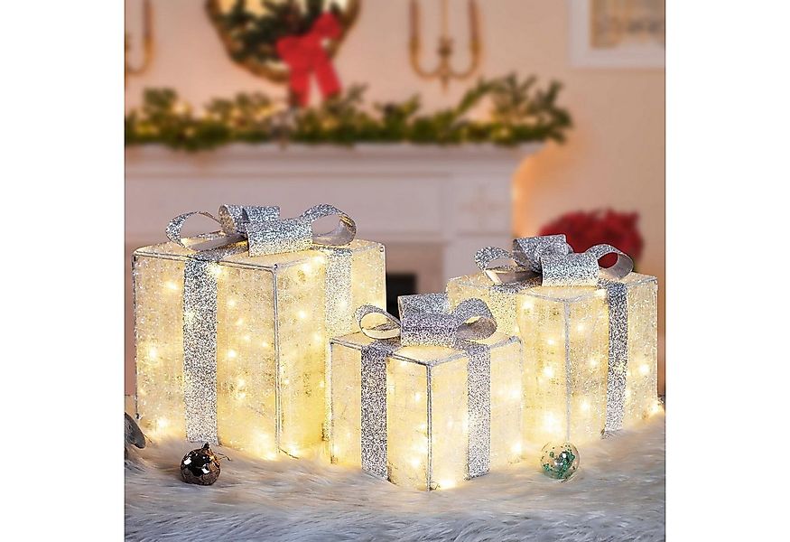 Elegear Weihnachtsfigur 3er Set LED Geschenkbox Weihnachten, Weihnachtsdeko günstig online kaufen
