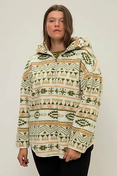 Studio Untold Sweatshirt Teddyfleece-Hoodie oversized Print Kapuze Langarm günstig online kaufen