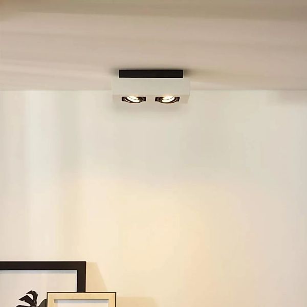 LED Deckenleuchte Xirax GU10 2x5W  in Weiß 2-flammig günstig online kaufen