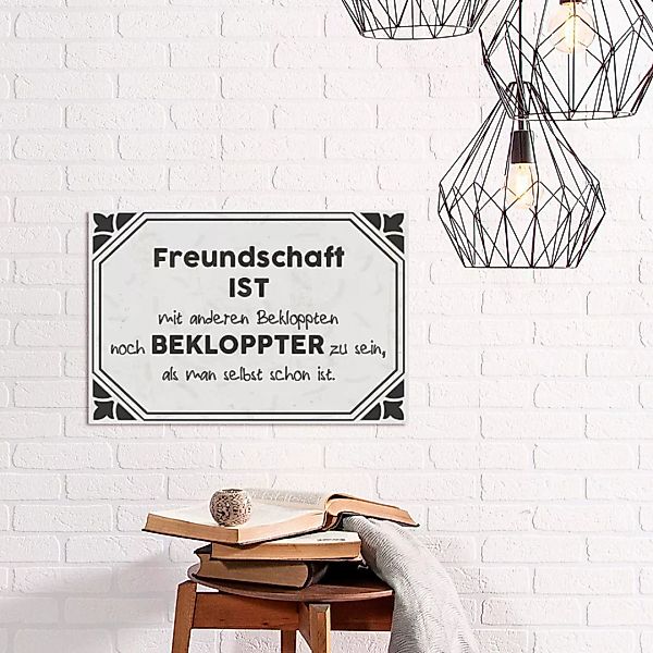 queence Metallbild "Freundschaft", Schriftzüge, (1 St.), Stahlschilder günstig online kaufen