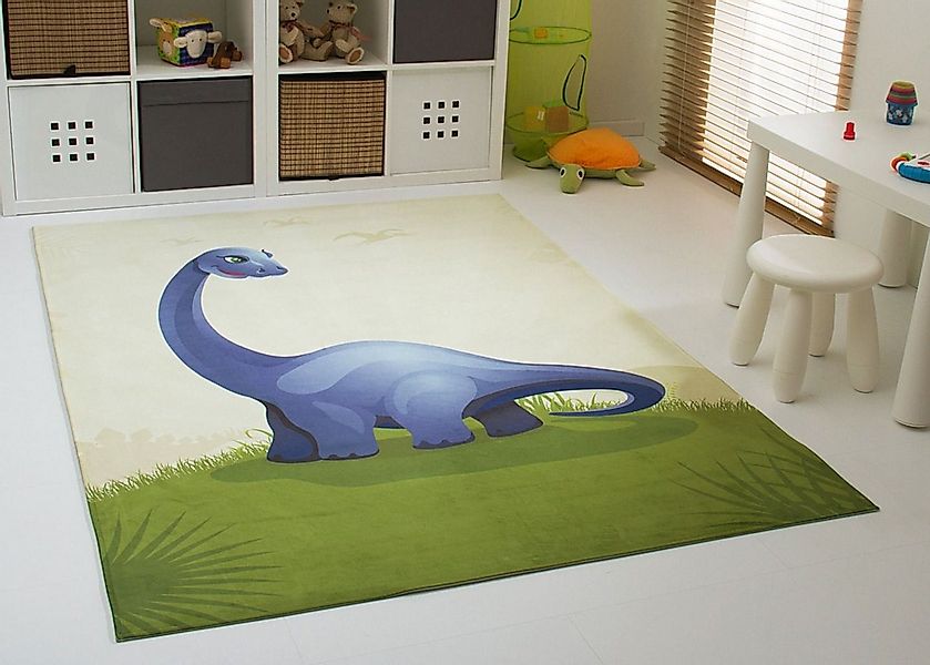 Steffensmeier Kinderteppich Denni, Rechteckig, Dino, Kinderzimmer günstig online kaufen