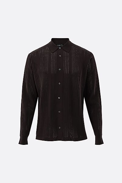 Strickhemd mit Streifen-Struktur aus Air Cotton günstig online kaufen
