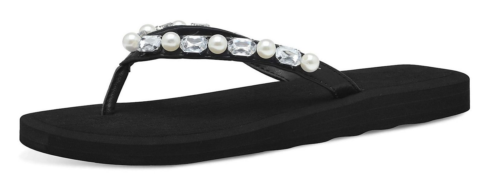 Tamaris Zehentrenner, Sommerschuh, Dianette mit Schmucksteinen und Zierperl günstig online kaufen