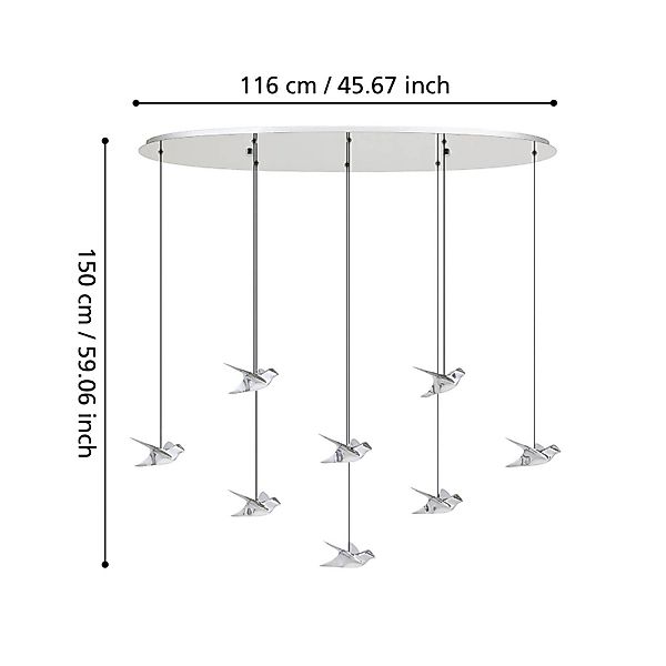 EGLO Stars Of Light LED-Hängelampe Paratebueno, chrom, 8-fl. günstig online kaufen