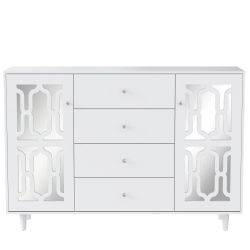 Merax Sideboard mit Spiegelelementen und geometrischem günstig online kaufen