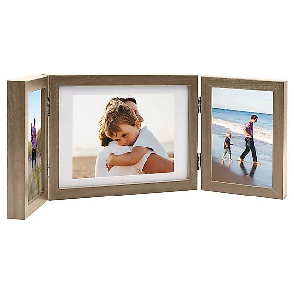 vidaXL Bilderrahmen Dreifach-Bilderrahmen Collage Hellbraun 22x15 günstig online kaufen
