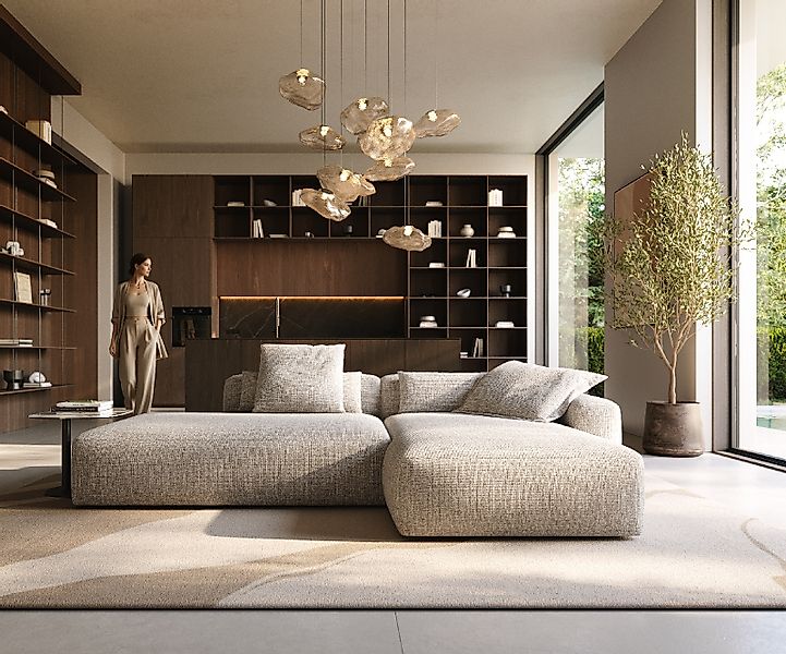 Ecksofa Freestyle Pure 310x200 cm Webstoff Soft Beige günstig online kaufen