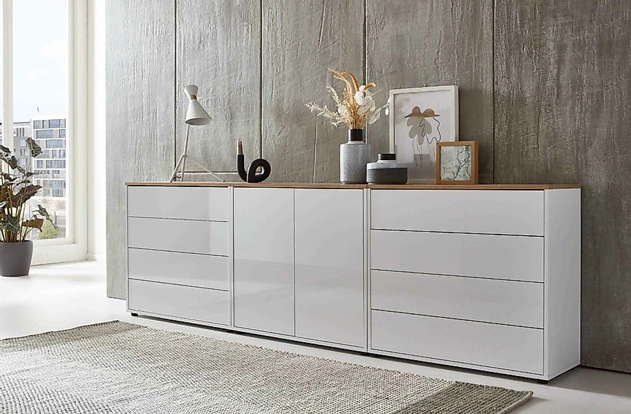 BMG Möbel Sideboard Mailand Set 4 (Kommode Anrichte Aktenschrank), mit weiß günstig online kaufen