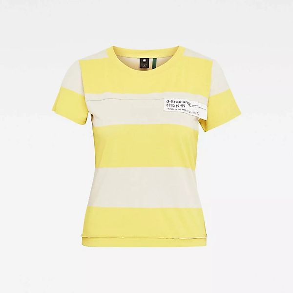 G-star Slim Fit Wide Stripe Kurzarm T-shirt XL Whitebait/Bright Yellow Cab günstig online kaufen