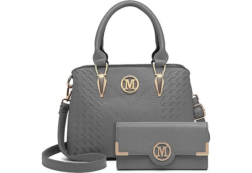 LuxusKollektion Henkeltasche Damen Handtasche Mittelgroß PU Leder Schwarz v günstig online kaufen