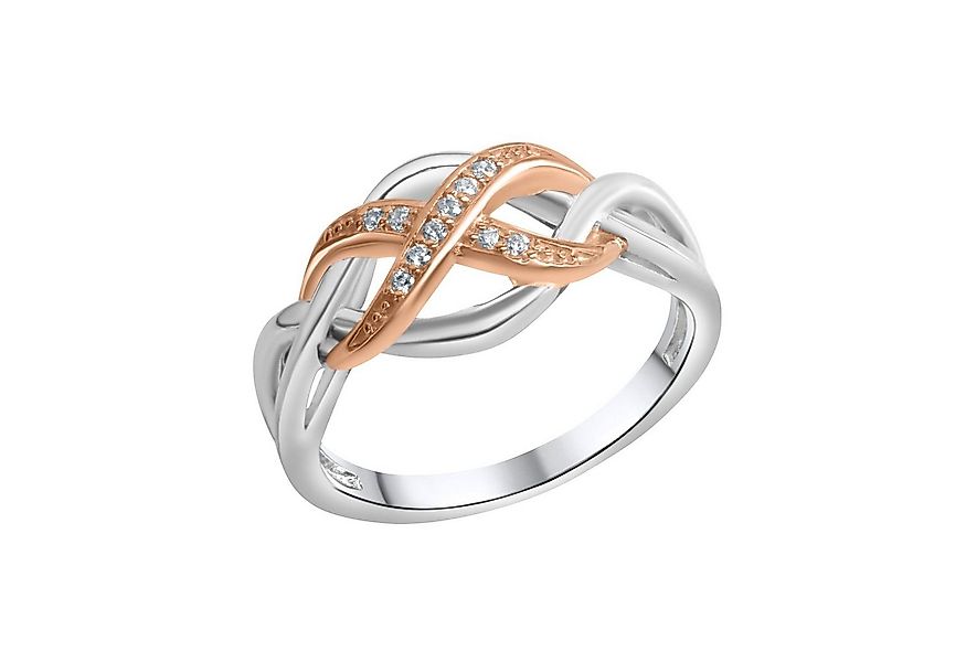 Zeeme Fingerring Silber 925 zweifarbig mit Unendlichkeits-Motiv günstig online kaufen