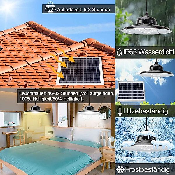 MUPOO LED Solarleuchte Solar-Pendelleuchte mit Fernbedienung,3000K/4500K/50 günstig online kaufen
