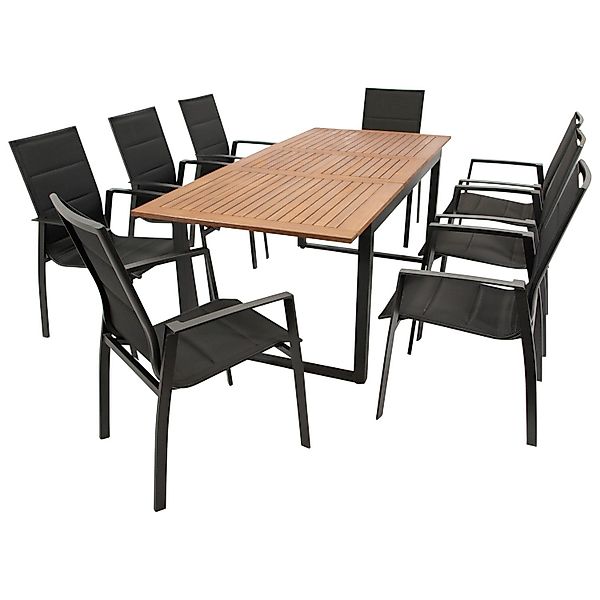 DEGAMO Garten-Essgruppe RIVELLO (8x Stapelsessel, 1x günstig online kaufen