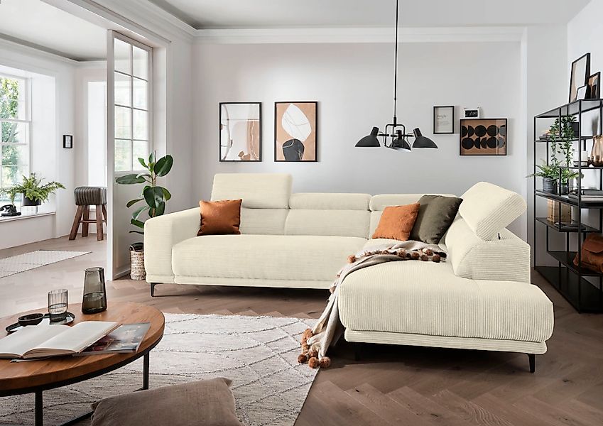 alina Ecksofa »Hikari«, wahlweise mit Sitzvorzug, in modernem Cordstoff, Br günstig online kaufen