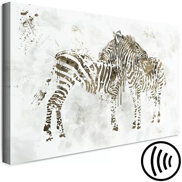 Bild auf Leinwand Zebras in Love (1 Part) Wide XXL günstig online kaufen
