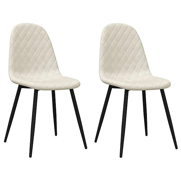 vidaXL Esszimmerstühle 2 Stk Cremeweiß Samt 325655 günstig online kaufen