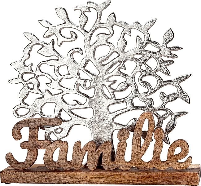 GILDE Dekofigur Lebensbaum Familie, silber (1 St), Dekoobjekt, Höhe 41 cm, günstig online kaufen