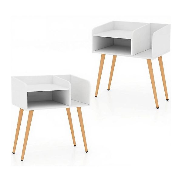 Costway Nachttisch 2er Set 50 x 32 x 58 cm Weiß günstig online kaufen