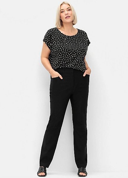 Sheego T-Shirt Kurzarmshirt Kurzarm mit Minimal-Alloverdruck günstig online kaufen