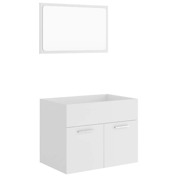 vidaXL 2-tlg. Badmöbel-Set Weiß Holzwerkstoff Modell 2 günstig online kaufen