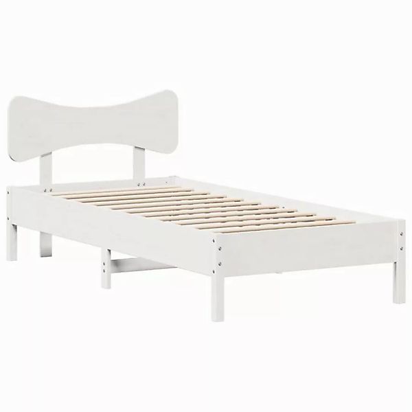 vidaXL Bett Massivholzbett ohne Matratze Weiß 90x190 cm Kiefernholz günstig online kaufen