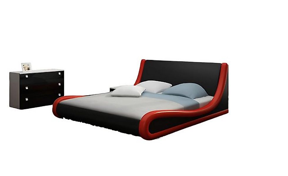 JVmoebel Bett Lederbett Polsterbett mit Matratze Neu NIKLAS Wasserbett Bett günstig online kaufen