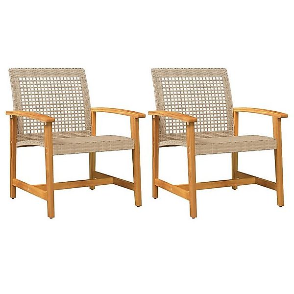 vidaXL Sofaelement Gartenstühle 2 Stk. Beige günstig online kaufen