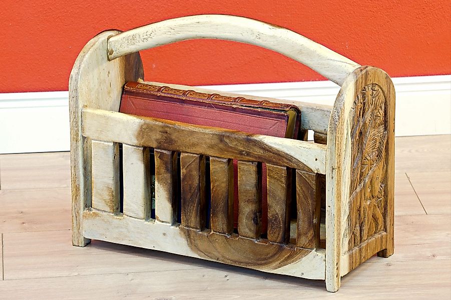 Kinaree Zeitungsständer Holz Zeitungsständer, Unikat, Naturprodukt, günstig online kaufen
