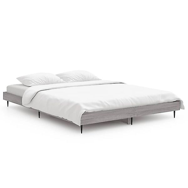 vidaXL Bettgestell Grau Sonoma 135x190 cm Holzwerkstoff 832291 günstig online kaufen
