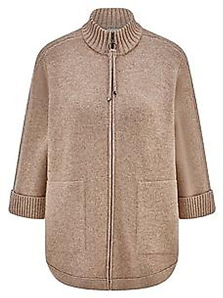 Strickjacke Stehkragen Rabe beige günstig online kaufen