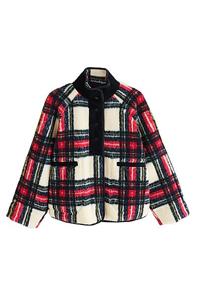 Next Fleecejacke Gewebte Polyester-Jacke mit Knopfleiste günstig online kaufen