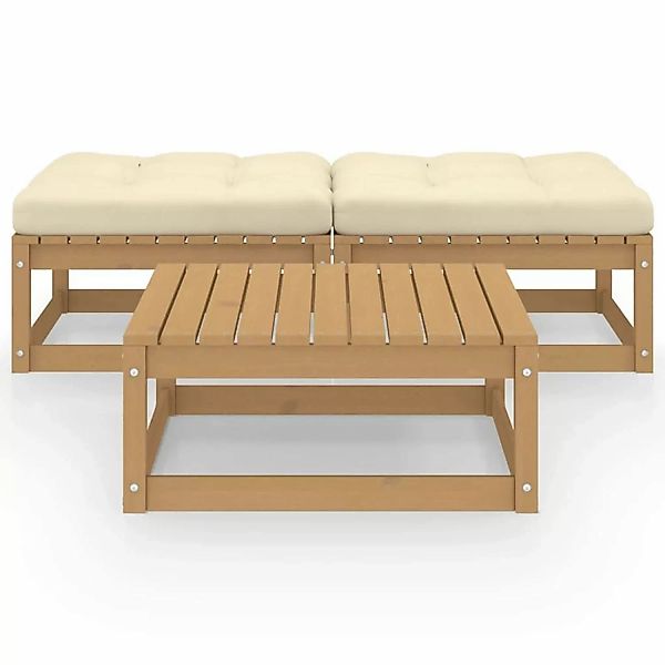 3-tlg. Garten-lounge-set Mit Kissen Kiefer Massivholz günstig online kaufen