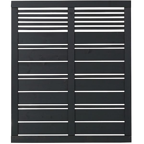 Sichtschutzzaun Silence Nadelholz Schwarz 120 cm x 140 cm günstig online kaufen