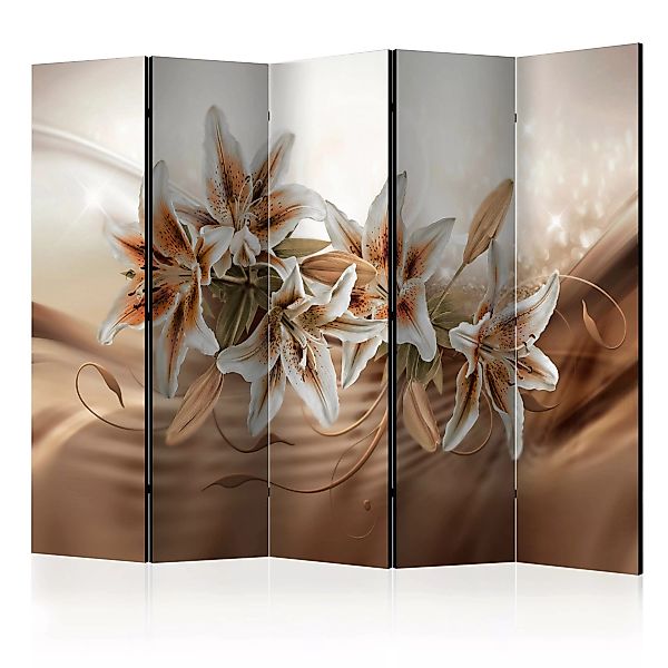 5-teiliges Paravent - Chocolate Lilies Ii [room Dividers] günstig online kaufen