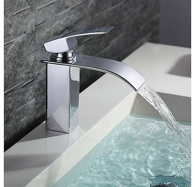 HOMELODY Waschtischarmatur Wasserfall Waschtischarmatur Badarmatur Mischbat günstig online kaufen