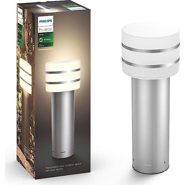 Philips Hue White Ambiance Tuar - Sockelleuchte, Stahl-gebürstet günstig online kaufen