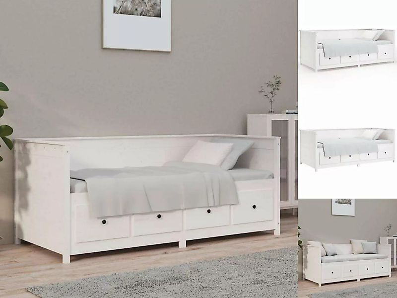 vidaXL Bettgestell Tagesbett Weiß 75x190 cm Massivholz Kiefer Bett Bettgest günstig online kaufen
