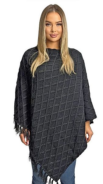 Mississhop Strickponcho Damen Poncho Cape Überwurf Strickponcho M.3014 günstig online kaufen