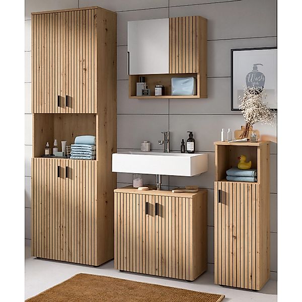 Inn.Furn Badmöbel Set in Eiche 4-teilig 180 cm Livia günstig online kaufen