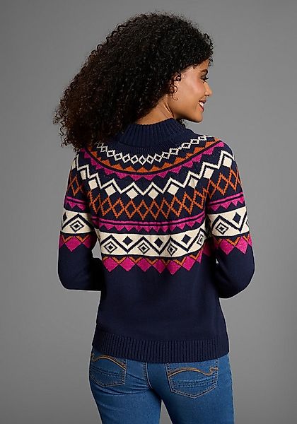 KangaROOS Norwegerpullover mit schönem Muster und hohem Rippkragen günstig online kaufen