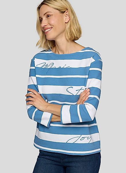 Rabe 3/4-Arm-Shirt Sommershirt mit Streifen und Glitzersteinen, Druck günstig online kaufen