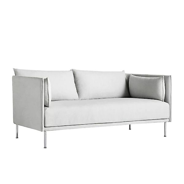 HAY - Silhouette 2 Sitzer Sofa Füße Stahl - hellgrau/Stoff Romo Linara 311/ günstig online kaufen