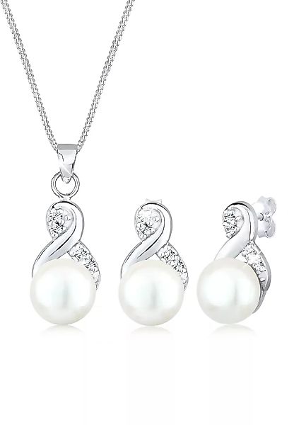 Elli Schmuckset "Infinity Perlen Kristalle 925 Silber" günstig online kaufen