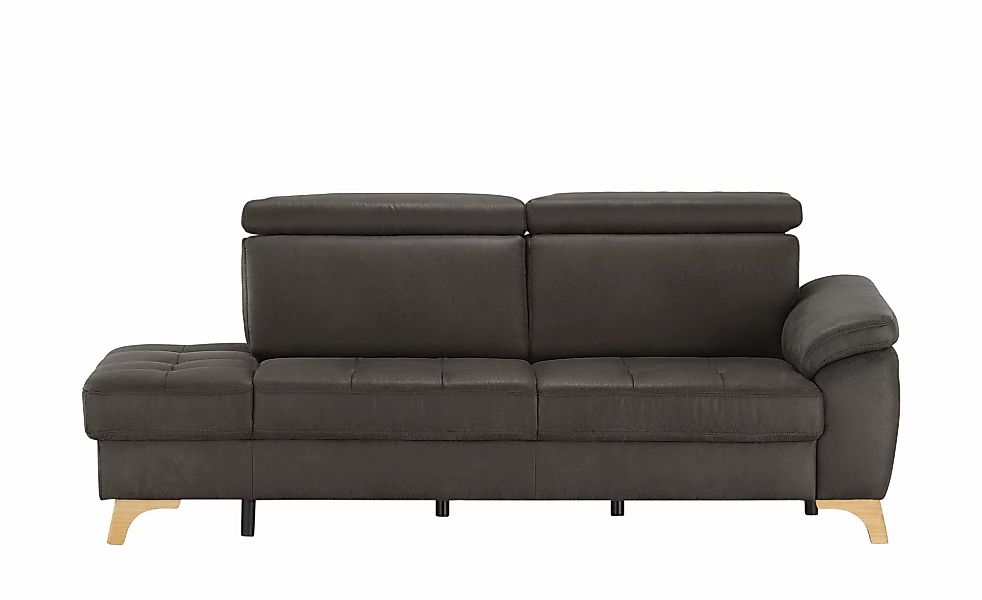 meinSofa Recamiere aus Mikrofaser Chloe ¦ grau ¦ Maße (cm): B: 221 H: 87 T: günstig online kaufen