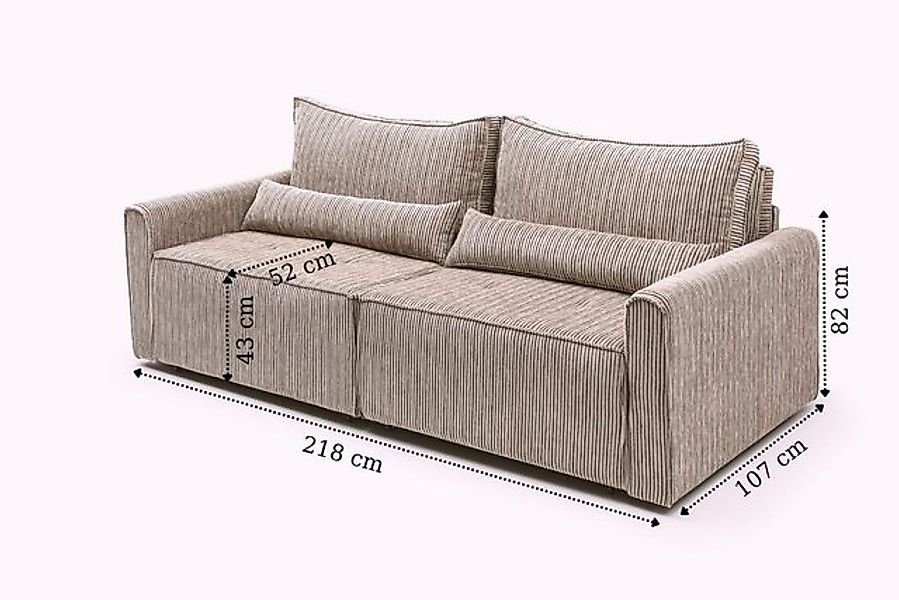 gowoll 3-Sitzer Sofa Bed mit Schlaffunktion und Stauraum Schlafsessel Gäste günstig online kaufen